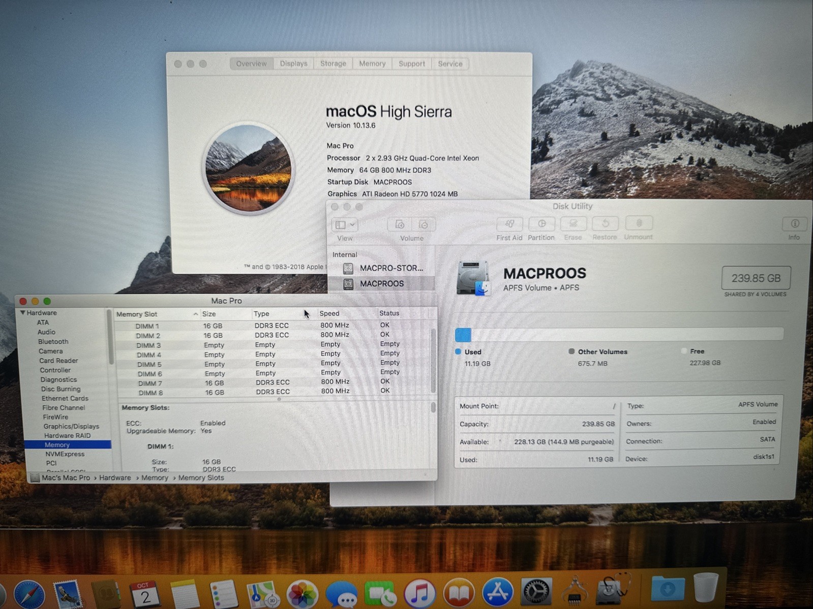 Apple Mac Pro 5,1 2012 2x2.93GHz Intel Xeon 8Core 64GB Ram 1.24TB 