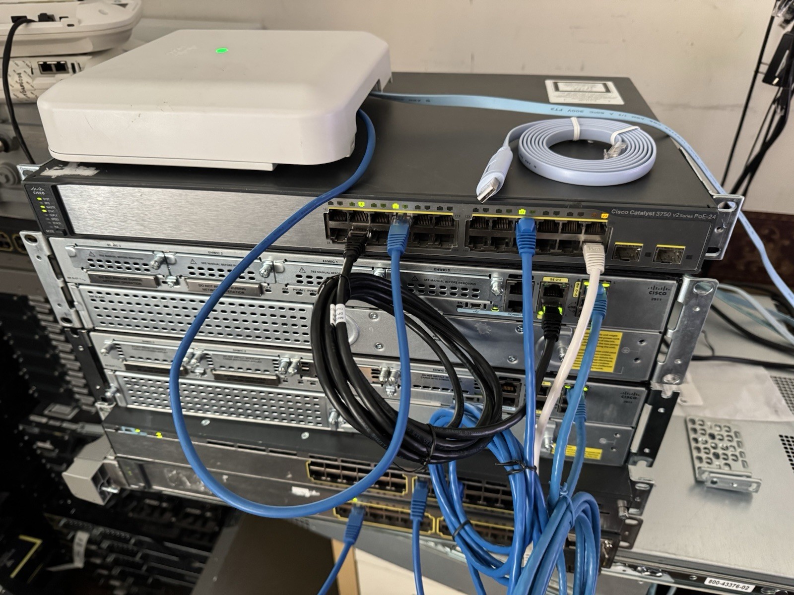 Cisco CCNA Home Lab Kit W/ 3 Switches & 2 Routers Layer 3 With AP & Cables Ver.2