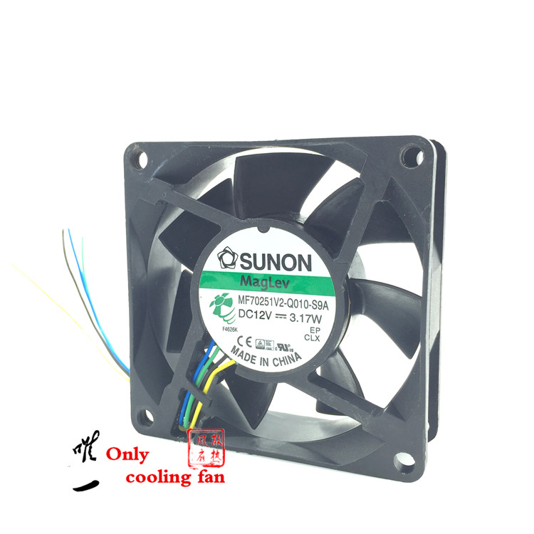 For 1pcs SUNON 7025 MF70251V2-Q010-S9A DC12V 3.17W 4-wire cooling fan