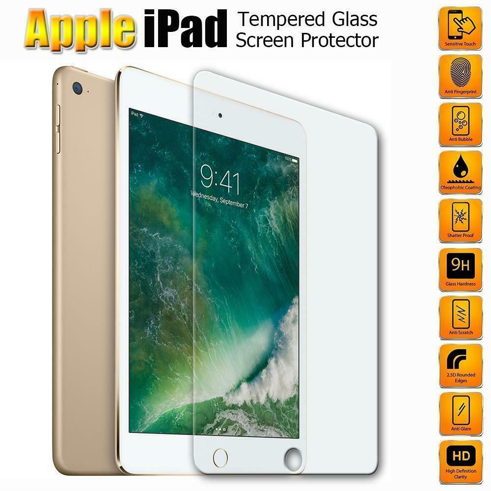 Premium 9H HD Slim Real Tempered Glass Clear Screen Protector For Apple iPad
