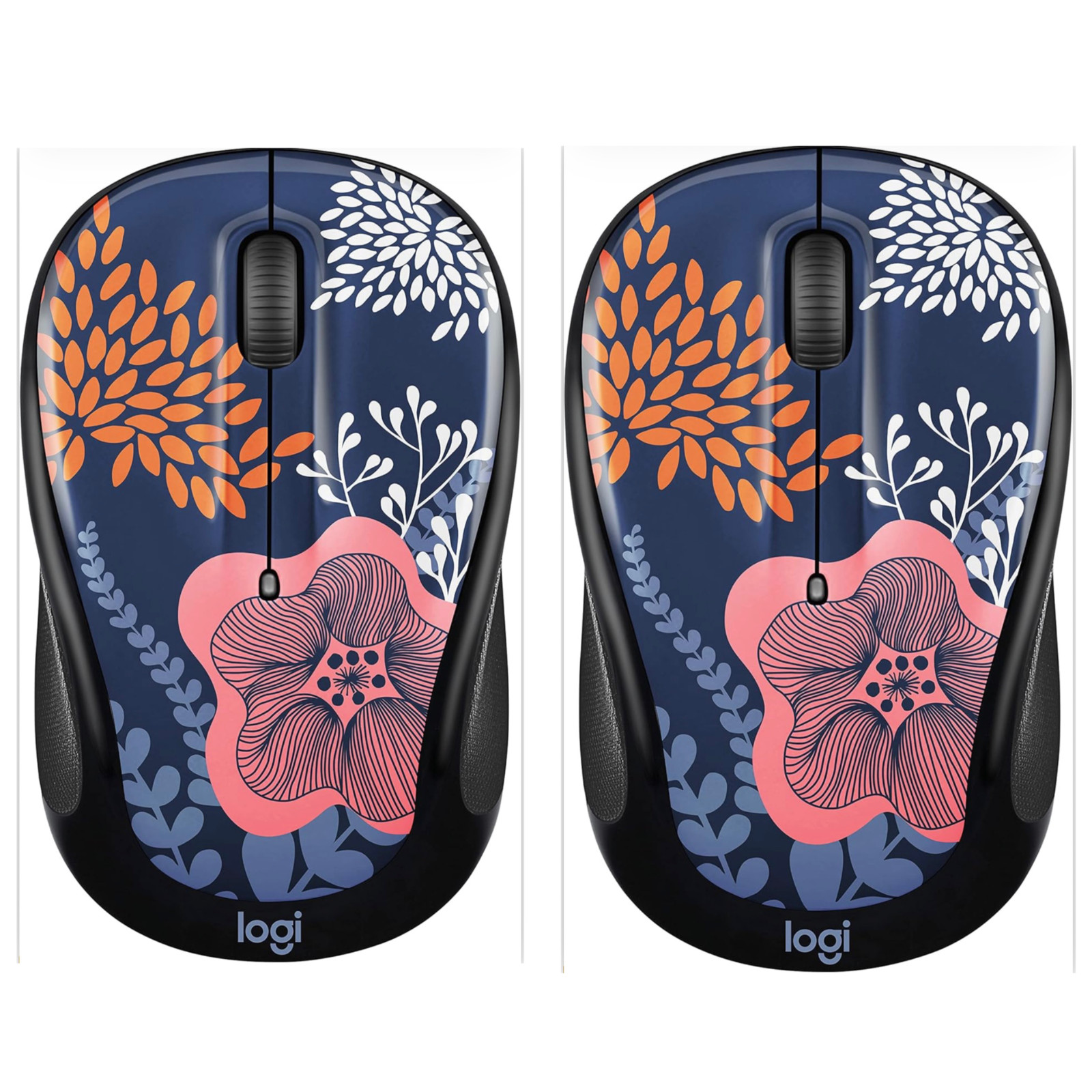2 Pack - Logitech M317c Design Collection Wireless Mouse - Forest Floral