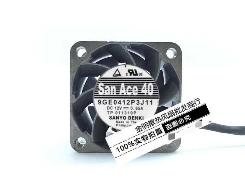 1 pcs Sanyo 4CM 9GE0412P3J11 12V 0.65A aluminum frame DC cooling fan 2-wire 