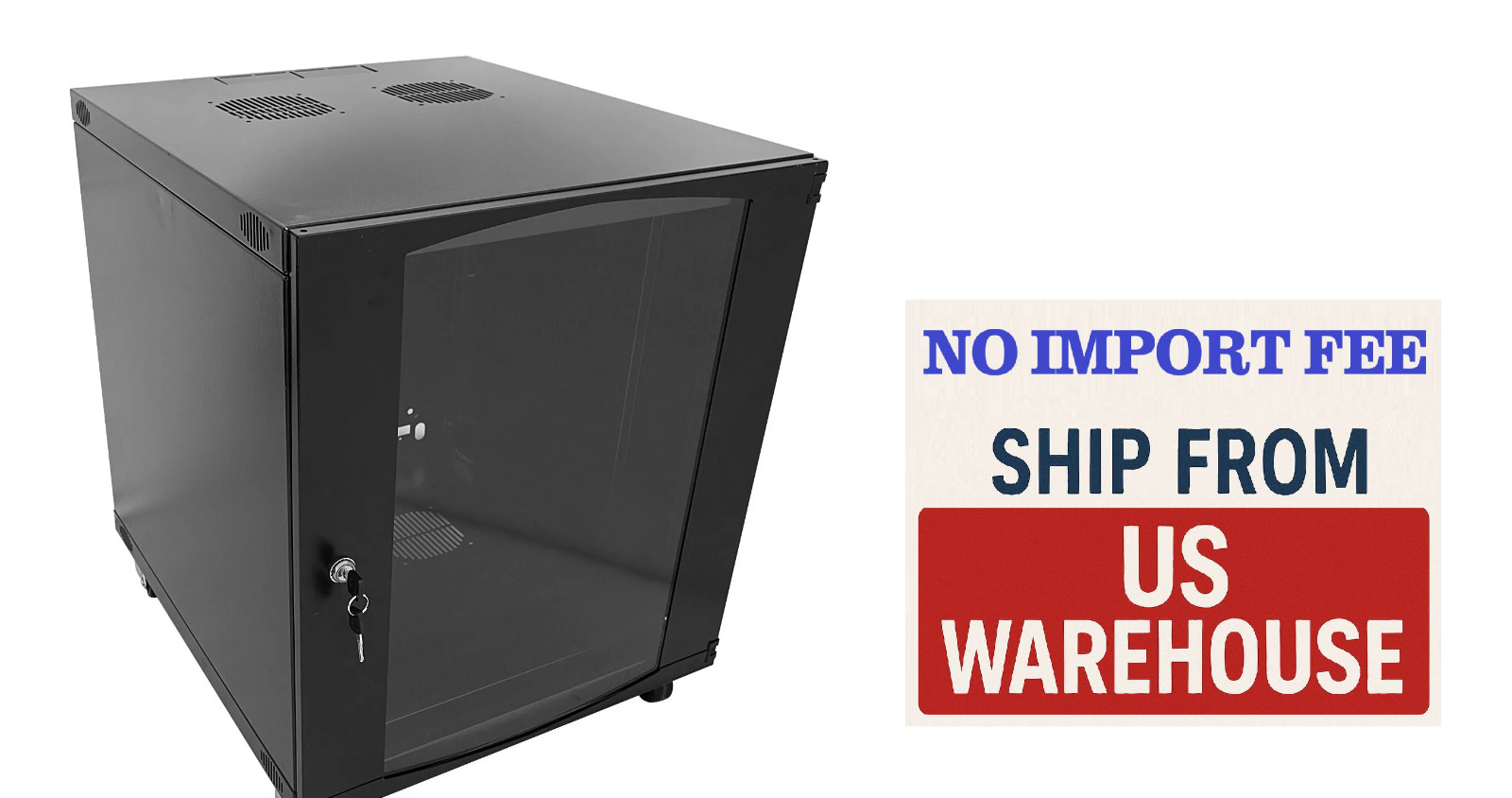 Raising Electronics 12U Wall Mount Network Server Cabinet Glass Door 600MM Deep