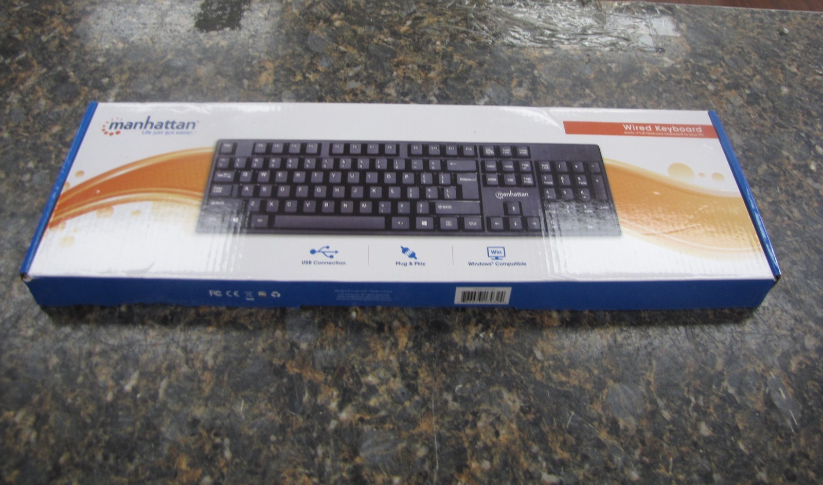 Manhattan 179324 Wired Computer Keyboard Black USB Connection - New