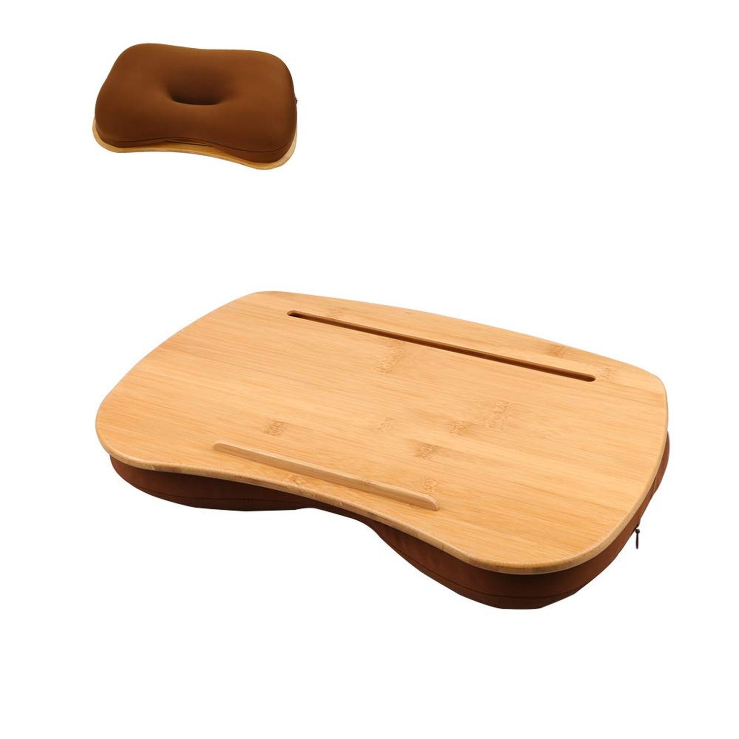 SUMISKY Lap Desk-Portable Laptop Table with Bamboo Platform Phone Holder (M(1...
