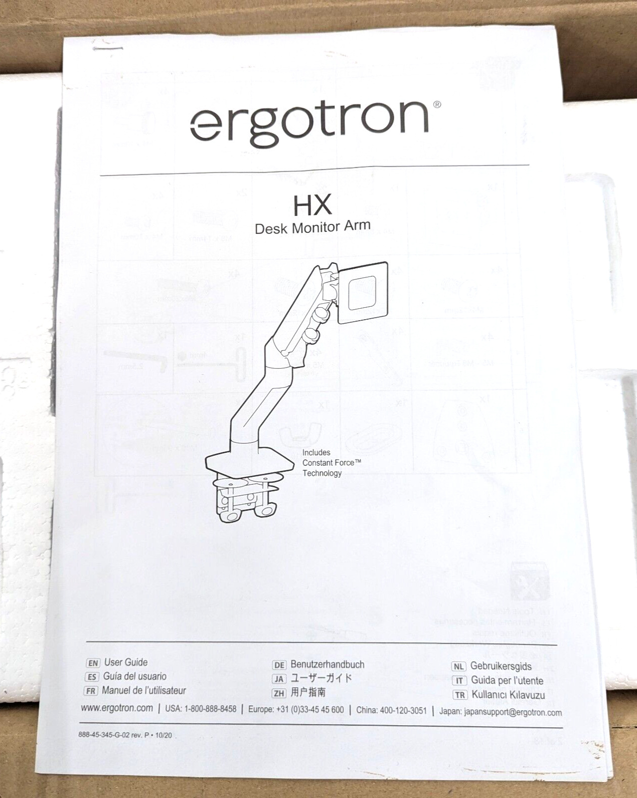 Ergotron HX 45-475-026 Desk Mount Single Monitor Arm Polished Aluminum