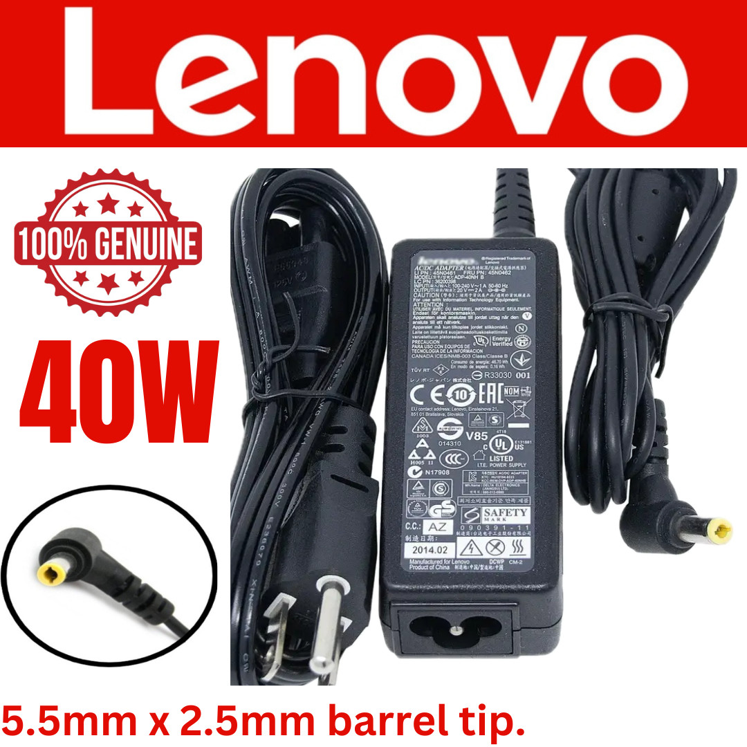20V 2A 40W AC Adapter Charger For Lenovo Laptop Power Supply Cord 5.5x2.5mm tip
