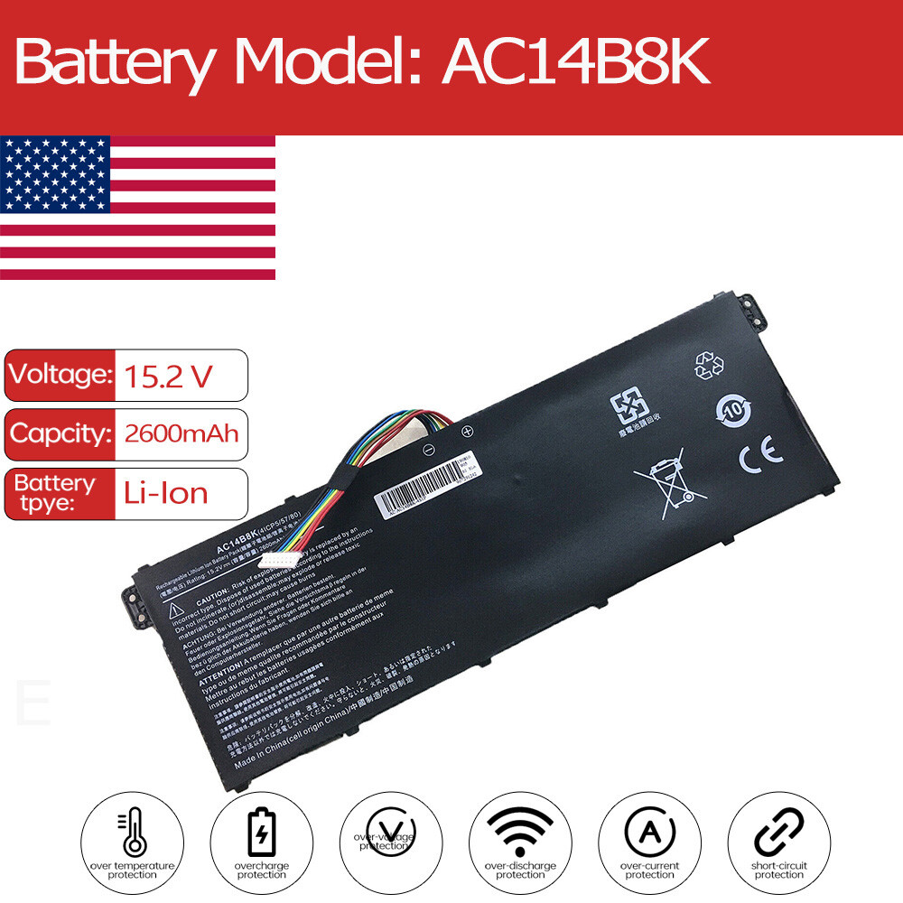 Battery for Acer Aspire R 15 R5-571TG-78G6 R 11 SF314-51-55RG 7 A715-71 V7-581P
