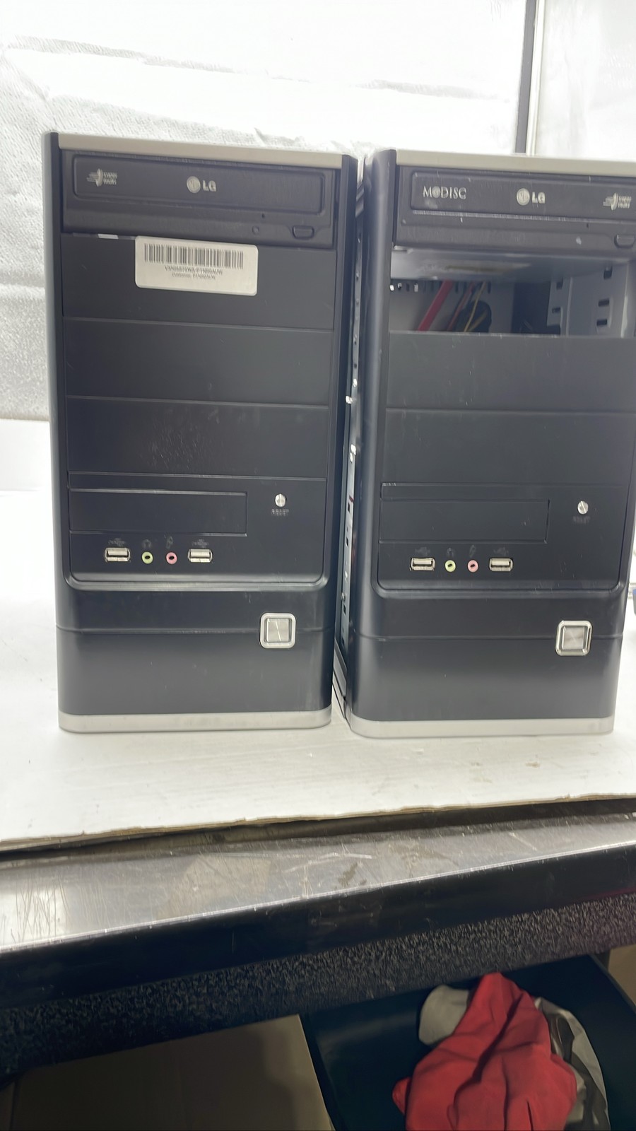 Micro ATX Mid Tower Custom Desktop PC Computer For Parts Lot of 2