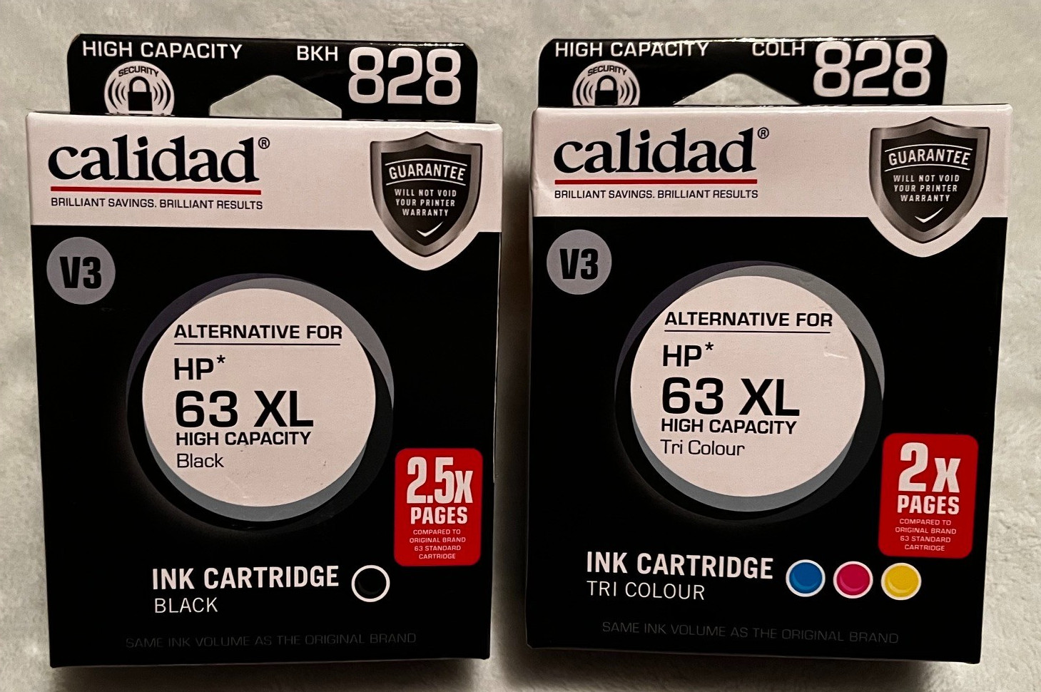 Calidad 63XL High Capacity Tri-Color & Black Ink Cartridges SEALED Deskjet Envy