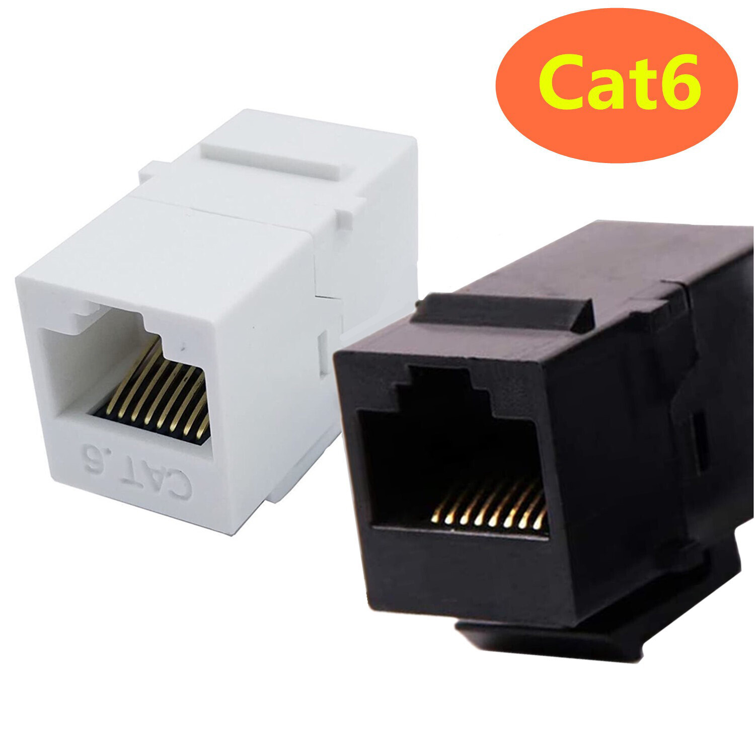 2x RJ45 CAT6 Keystone Coupler Wall Plate Outlet Panel UTP Insert Adapter Socket