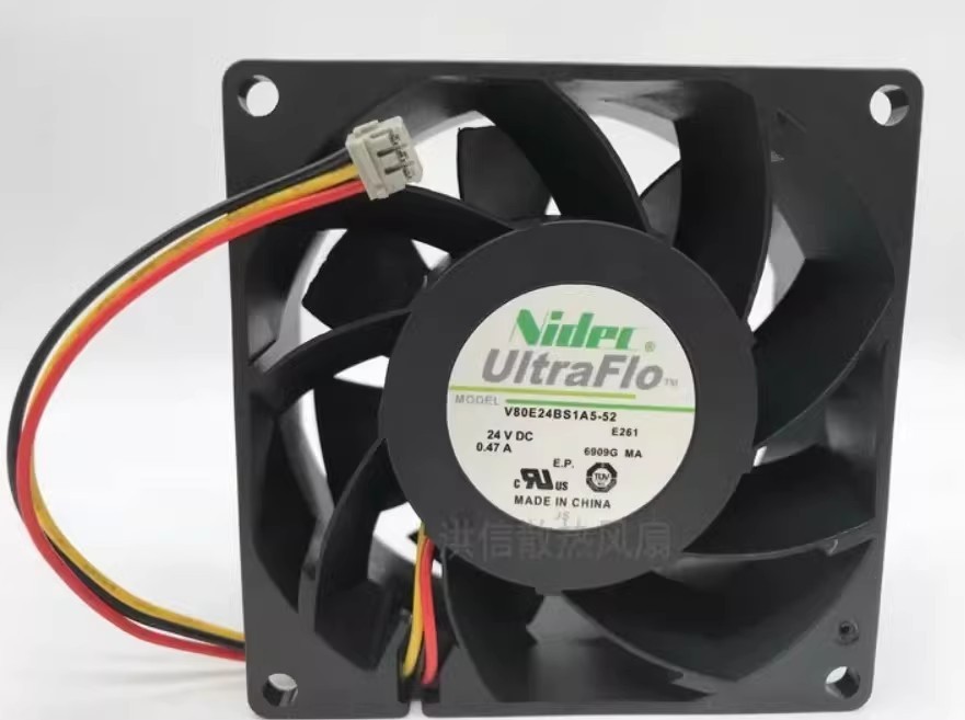 1PCS Nidec 8038 V80E24BS1A5-52 DC24V 0.47A Inverter Cooling Fan