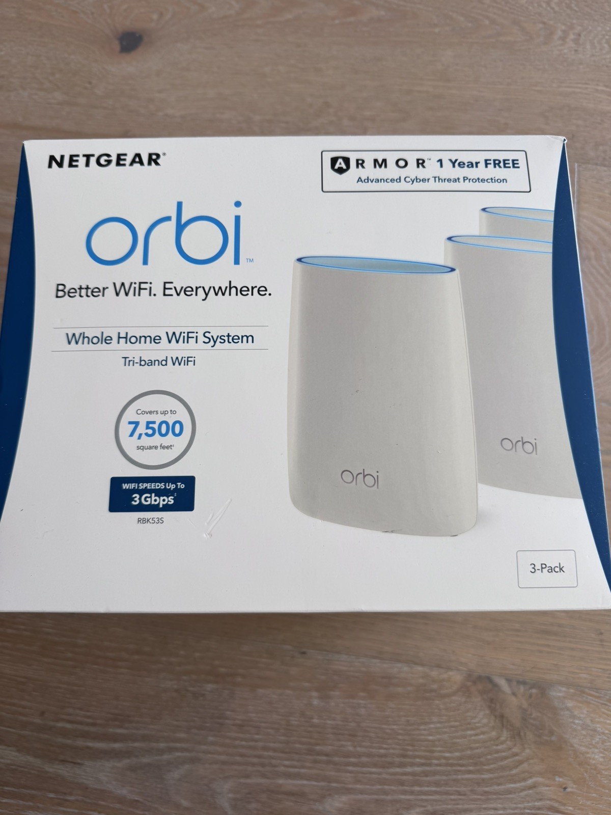 NETGEAR Orbi RBK53S AC3000 Tri-Band Mesh WiFi System 3-Pack – Open Box