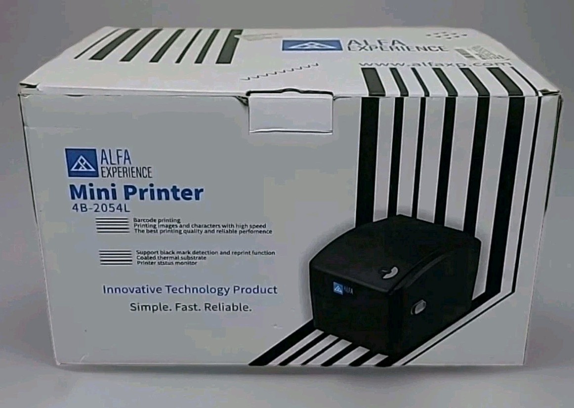 Alfa Experience 6"x4" Thermal Label Mini Printer 4B-2054L Barcode Printing NIB 