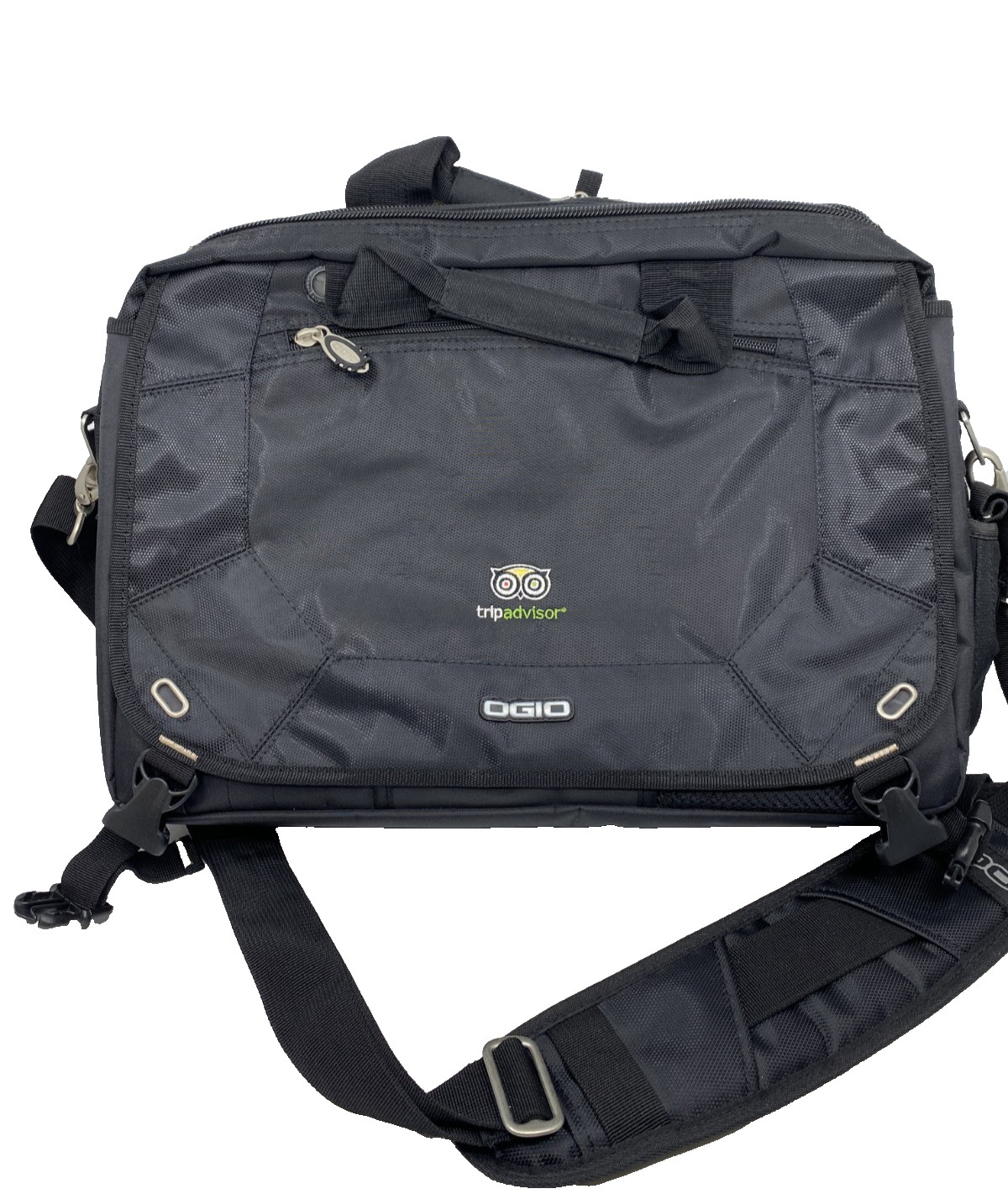 OGIO TripAdvisor Messenger Bag 17" Laptop Case Black New TripAdvisor Owl Logo