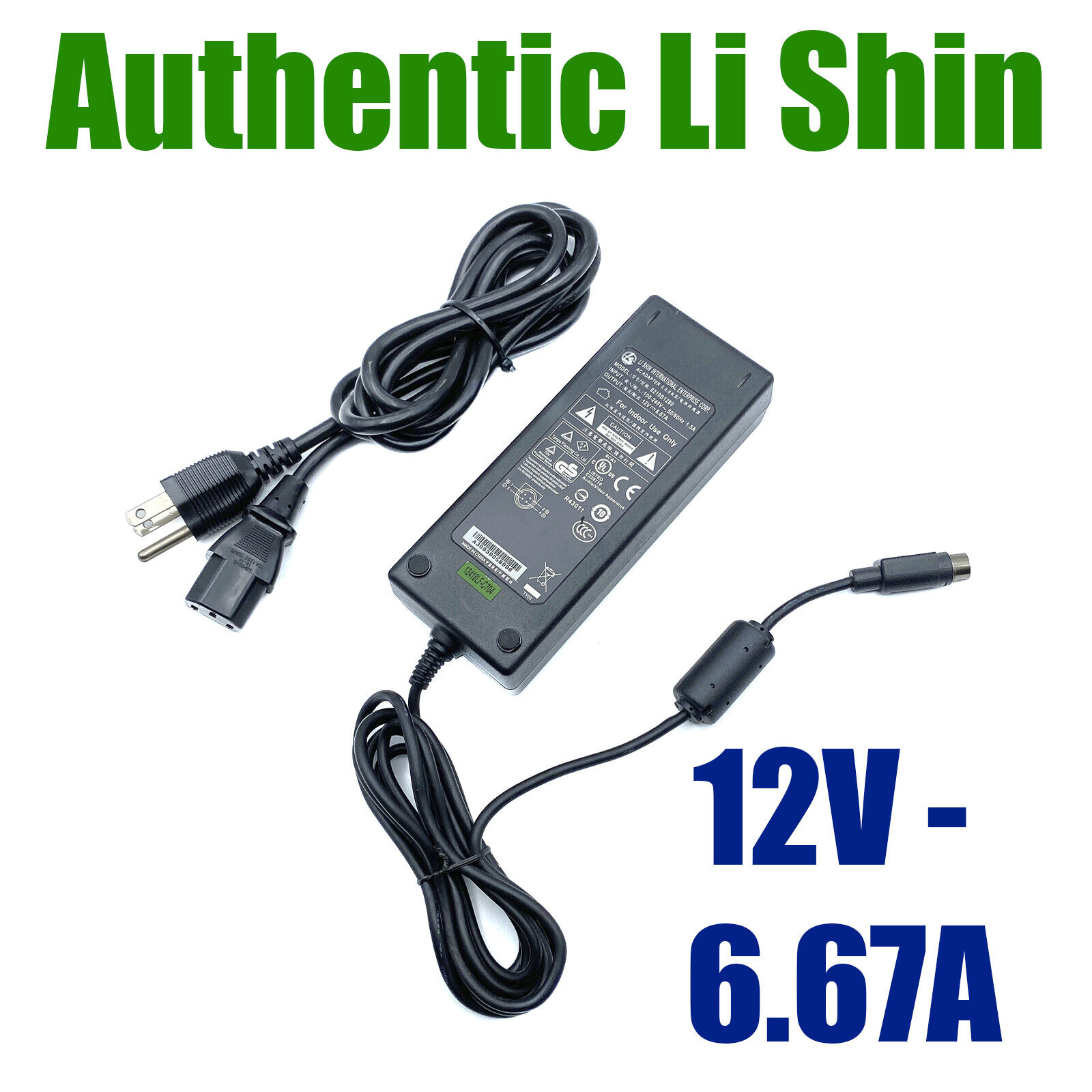 Genuine Li Shin 0219B1280 AC/DC Adapter Power Supply 4-Pin 12V 6.67A w/PC