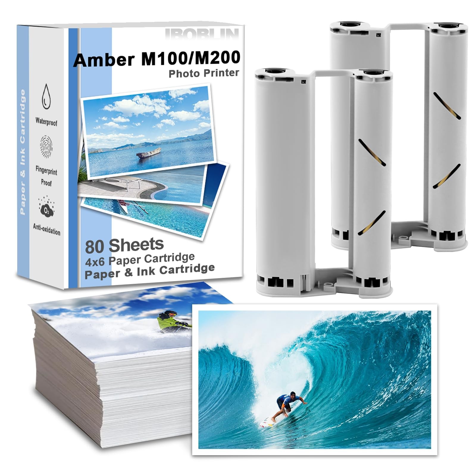 Compatible for Liene Amber M100/M200 4x6 Photo Printer Ink Cartridge-2 Cartri...