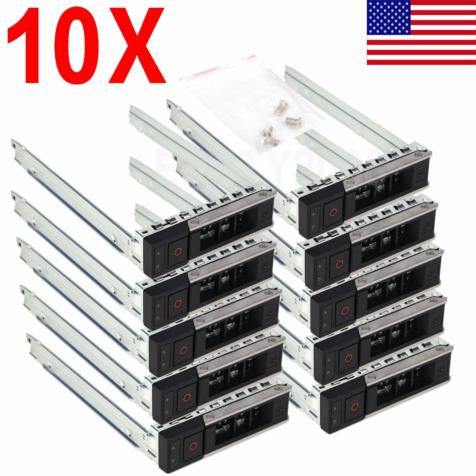 10PCS LFF X7K8W 3.5" HDD Tray Caddy For Dell R740xd C6420 R6415 R7415 R7425