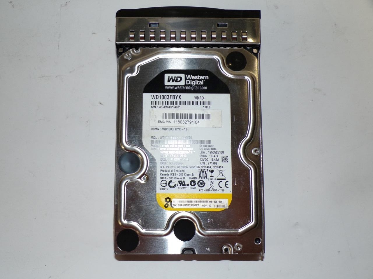 Western Digital WD WD1003FBYX-12Y7B0 1TB 7200 RPM 64MB SATA 118032791 04 (V6335)