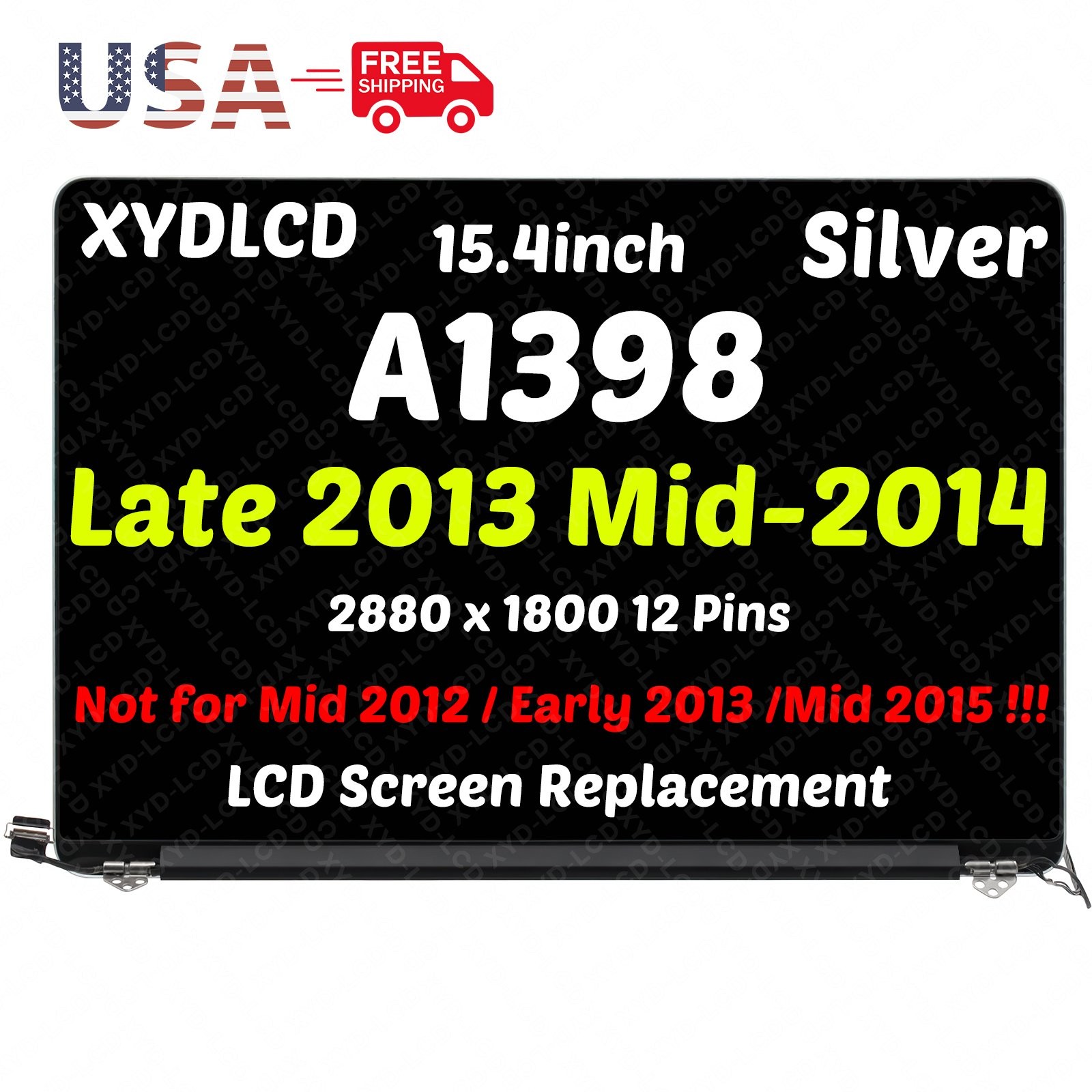 for Apple MacBookPro11,2 A1398 Mid 2014 EMC 2876 EMC 2881 LCD Screen Replacement