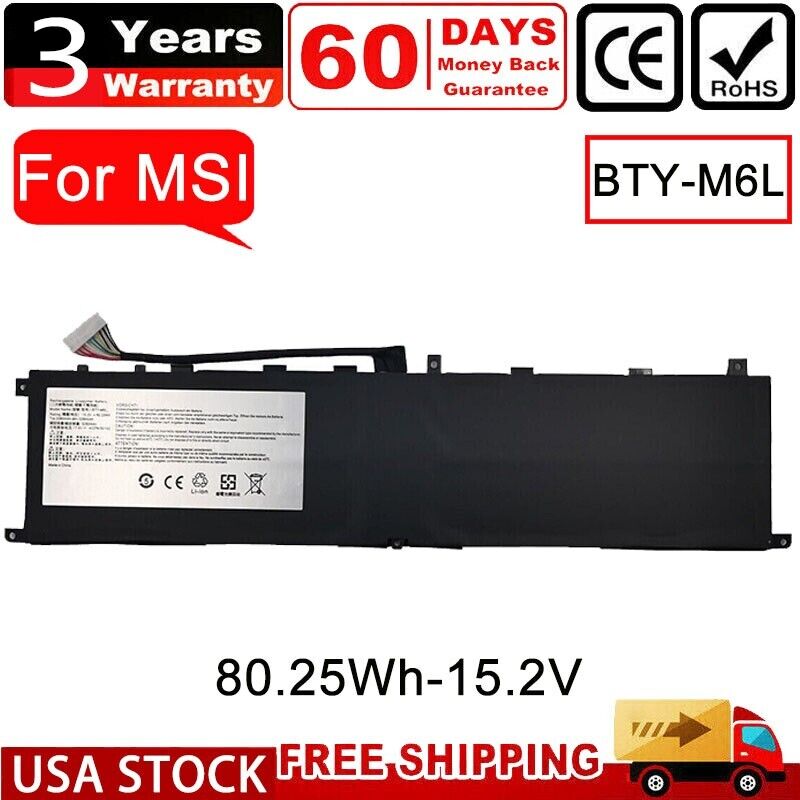 BTY-M6L Battery for MSI GS65 GS75 Stealth Thin8SE 8SF 8SG 9SD 9SE 9SG Modern 8RC