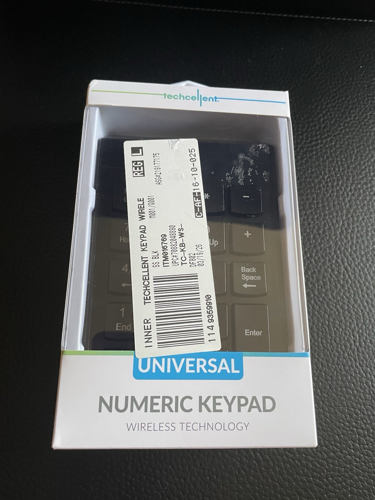 Techcellent Wireless Numeric Keypad Black English QWERTY TC-KB-WS-106-BK