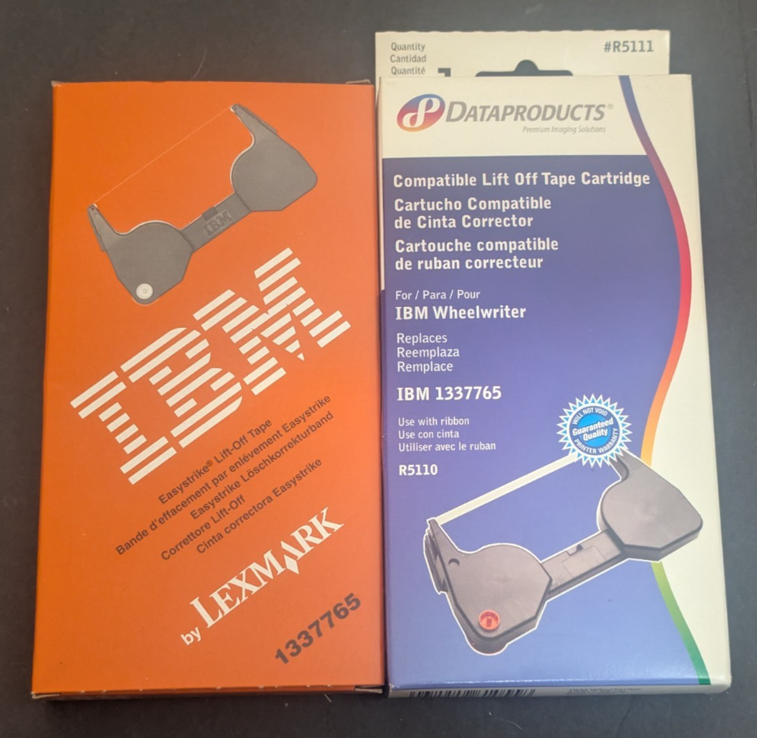 Lot (1) Genuine IBM Lexmark 1337765 & (1) Dataproducts Compatible Tape Cartridge