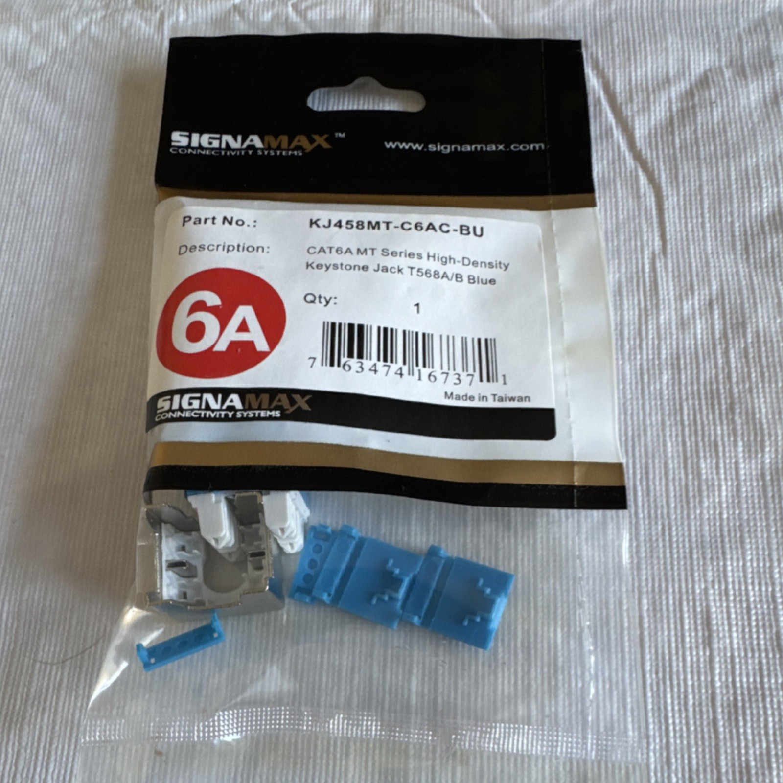 20 unopened bag SIGNAMAX  CAT6A MT  Keystone Jack RJ-45 Blue KJ458MT-C6AC-BU