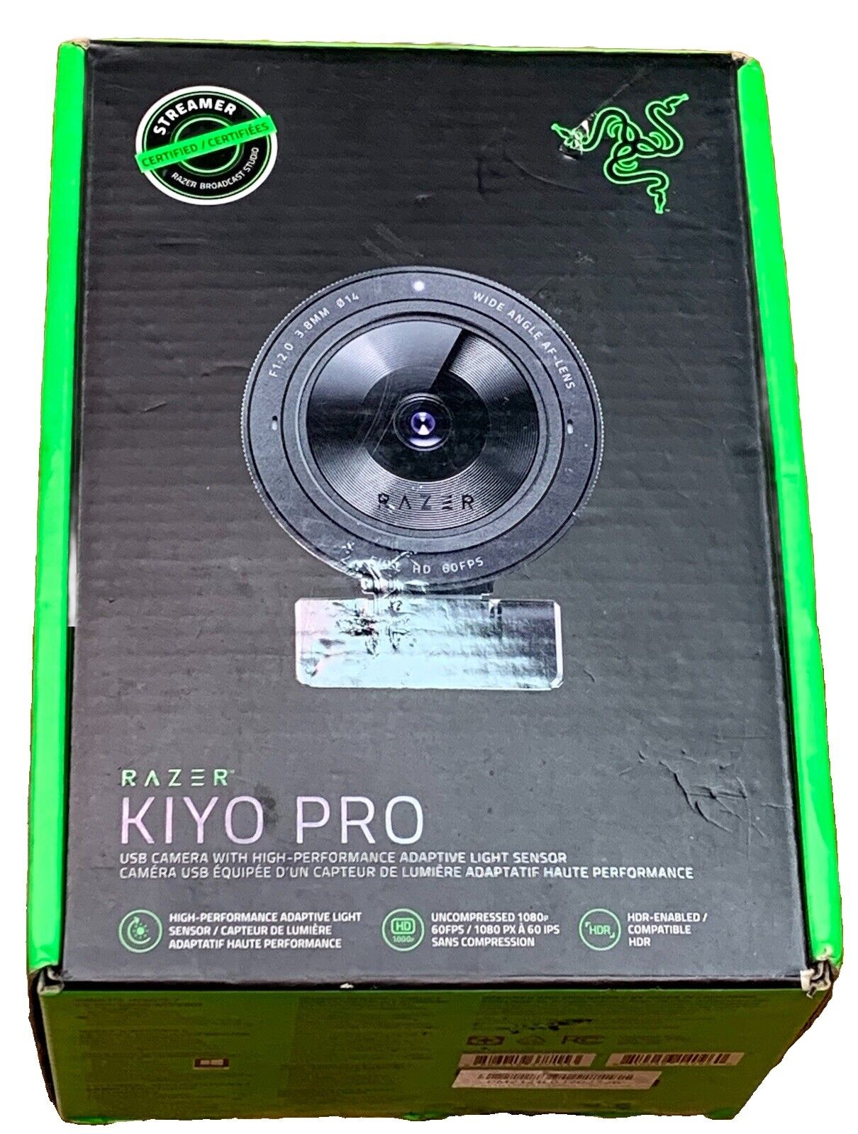 Razer Kiyo Pro USB Camera with High Performance Adaptive Light Sensor Open Box