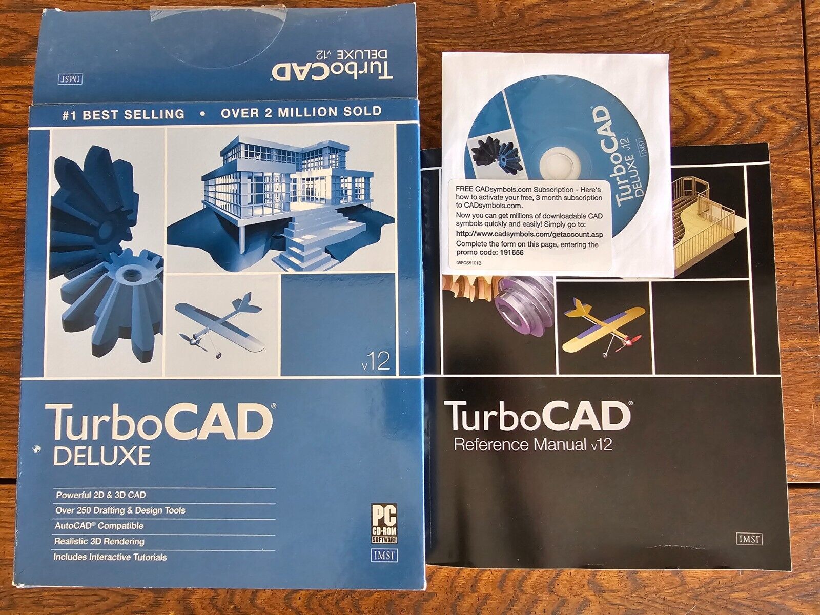 TurboCAD  Deluxe v12 Software + Manual (includes activation keys)