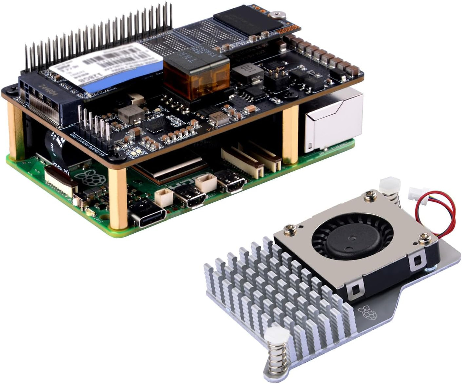 P33 M.2 NVMe PoE Plus Hat for Raspberry Pi 5 Support M.2 SSDs 2230 2242 2260