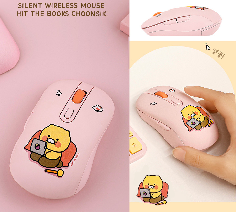 KAKAO Friends Wireless MOUSE Quiet CHOONSIK Pink *US-duty Paid