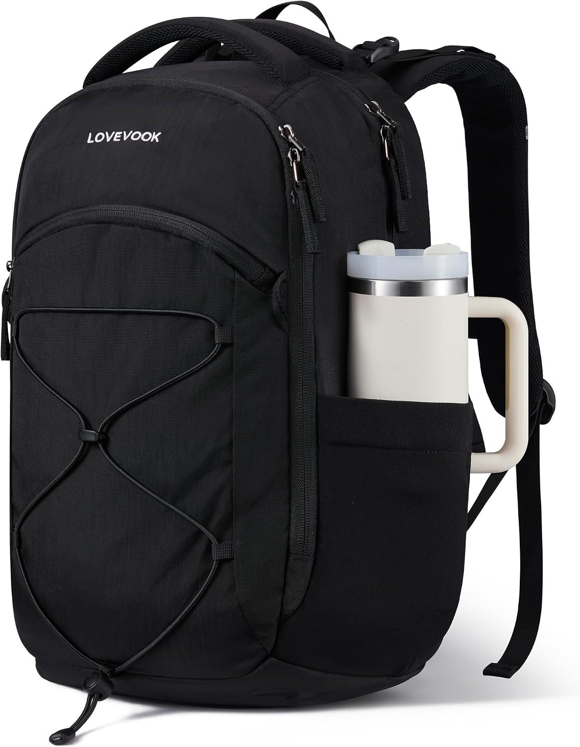 LOVEVOOK Everyday Laptop Backpack for Women & Men With Tumbler Holder
