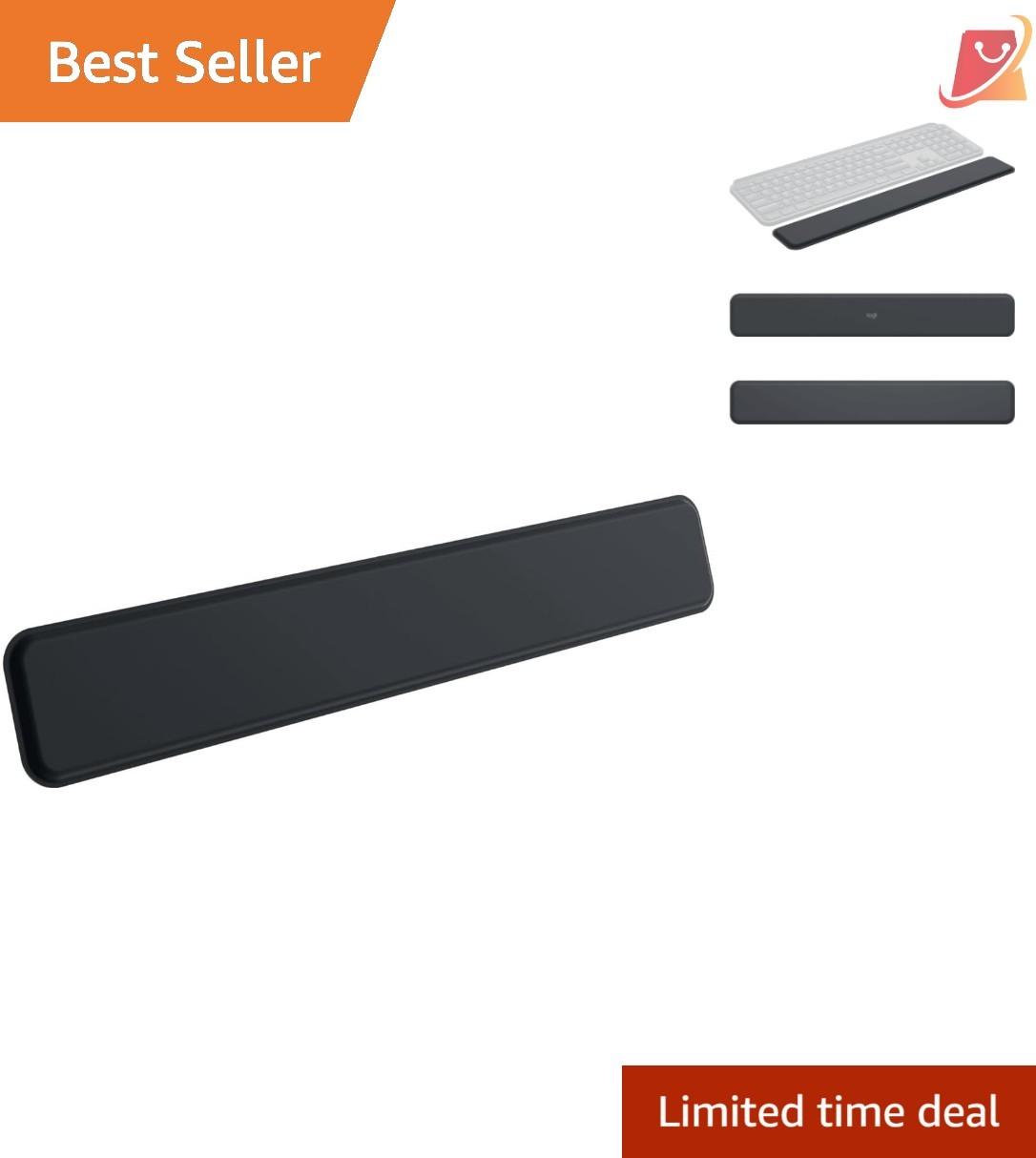 Palm Rest Memory Foam Black for MX Keys Comfortable Wrist Support No Slip