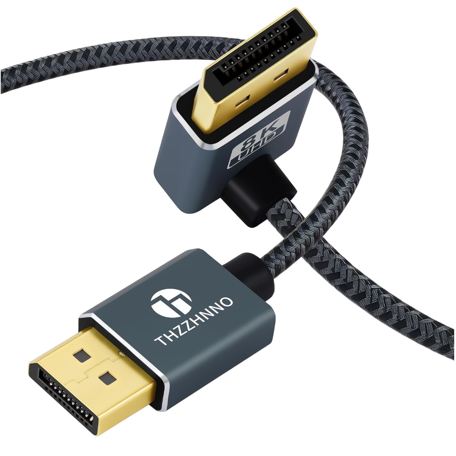 Ultra HD 8K 90 Degree DisplayPort Cable 3.3FT - Ideal for Gaming Monitors