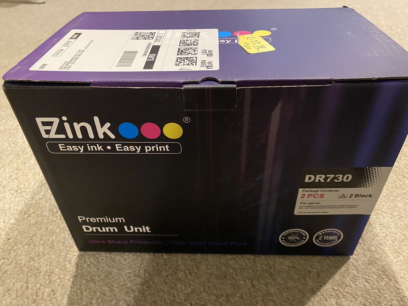 EZink 2pc Black Premium Drum Unit - DR730