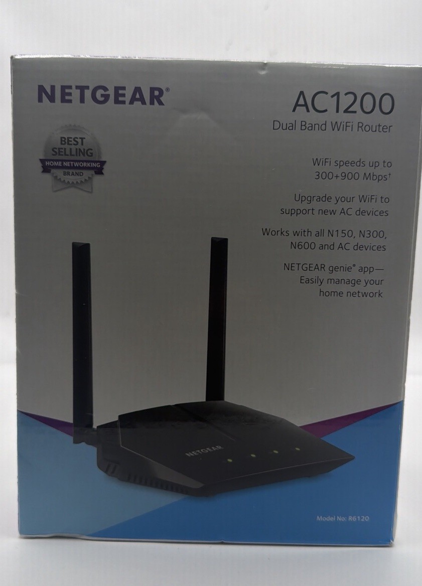 NETGEAR AC1200 Wireless Dual Band WiFi Router Model R6120 Nighthawk
