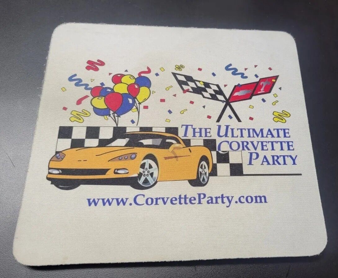 Vintage Corvette Mouse Pad The Ultimate Corvette Party Yellow 