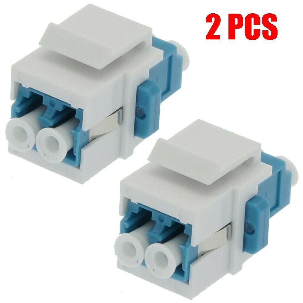 2x LC/UPC Duplex Single Mode Fiber Optical Coupler w/ Keystone Jack Snap-in Blue