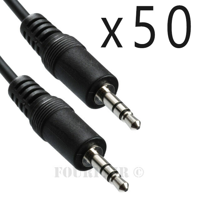 50 Pack Lot - 6ft 1/8" 3.5mm Audio Headphone Male Stereo Cable M/M MP3 Aux PC