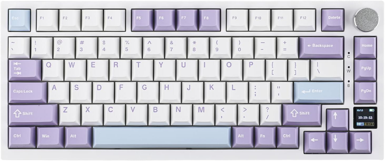 EPOMAKER Ajazz AK820 Pro 75% Mechanical Gift Switch, White Purple 