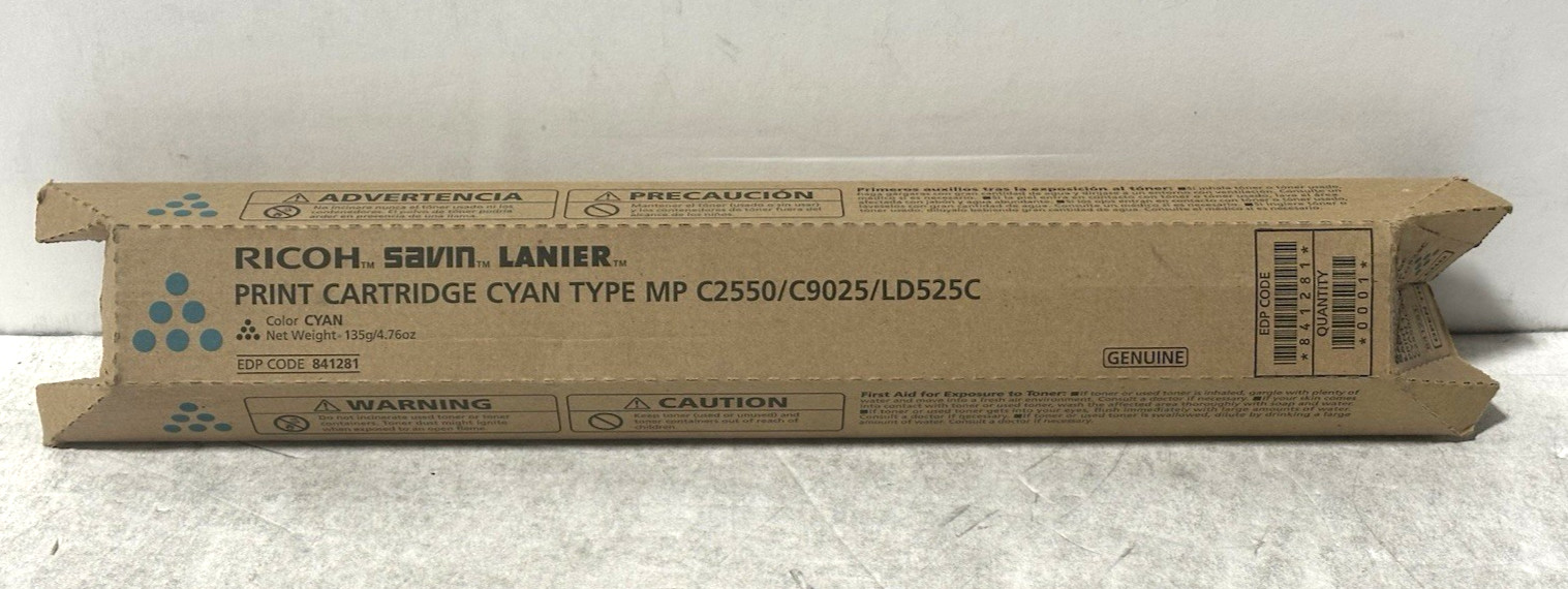 Genuine Ricoh 841281 Cyan Laser Printer Toner Cartridge