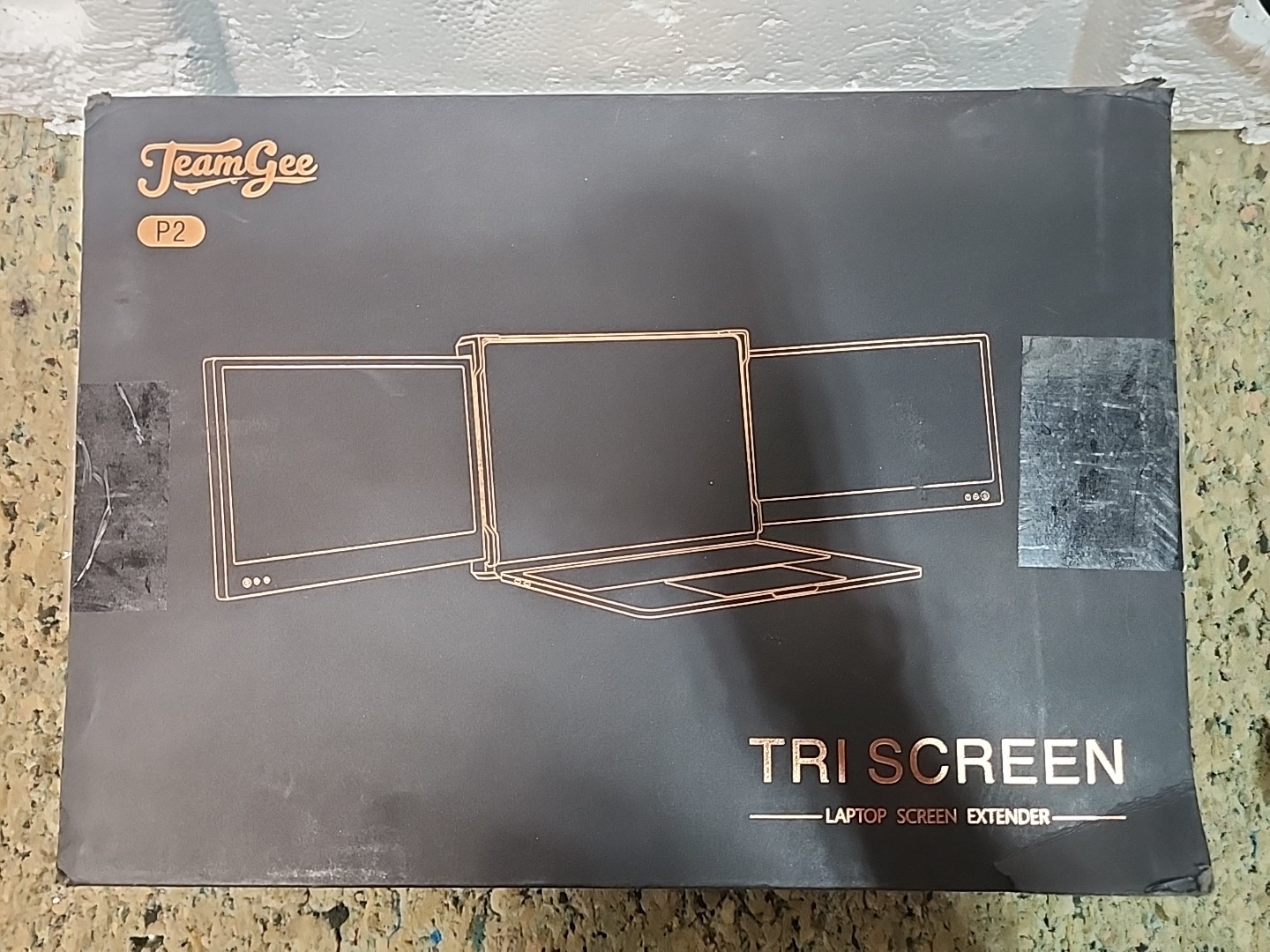 TeamGee P2 Portable Tri screen Monitor, for 13"–16" Laptops,USB-C/HDMI/USB-A