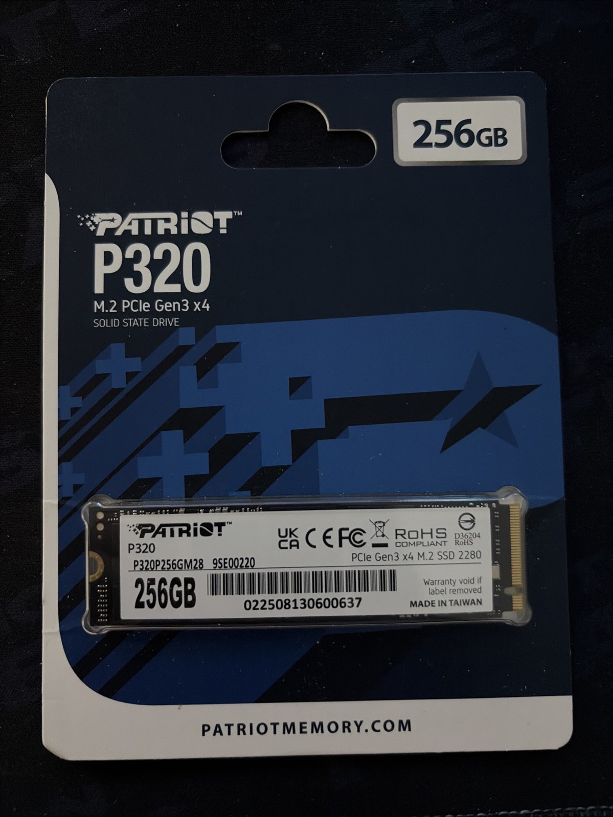 PATRIOT P320 SSD 256GB NVMe M2 2280 P320 SSD 256 GB intern P320P256GM28