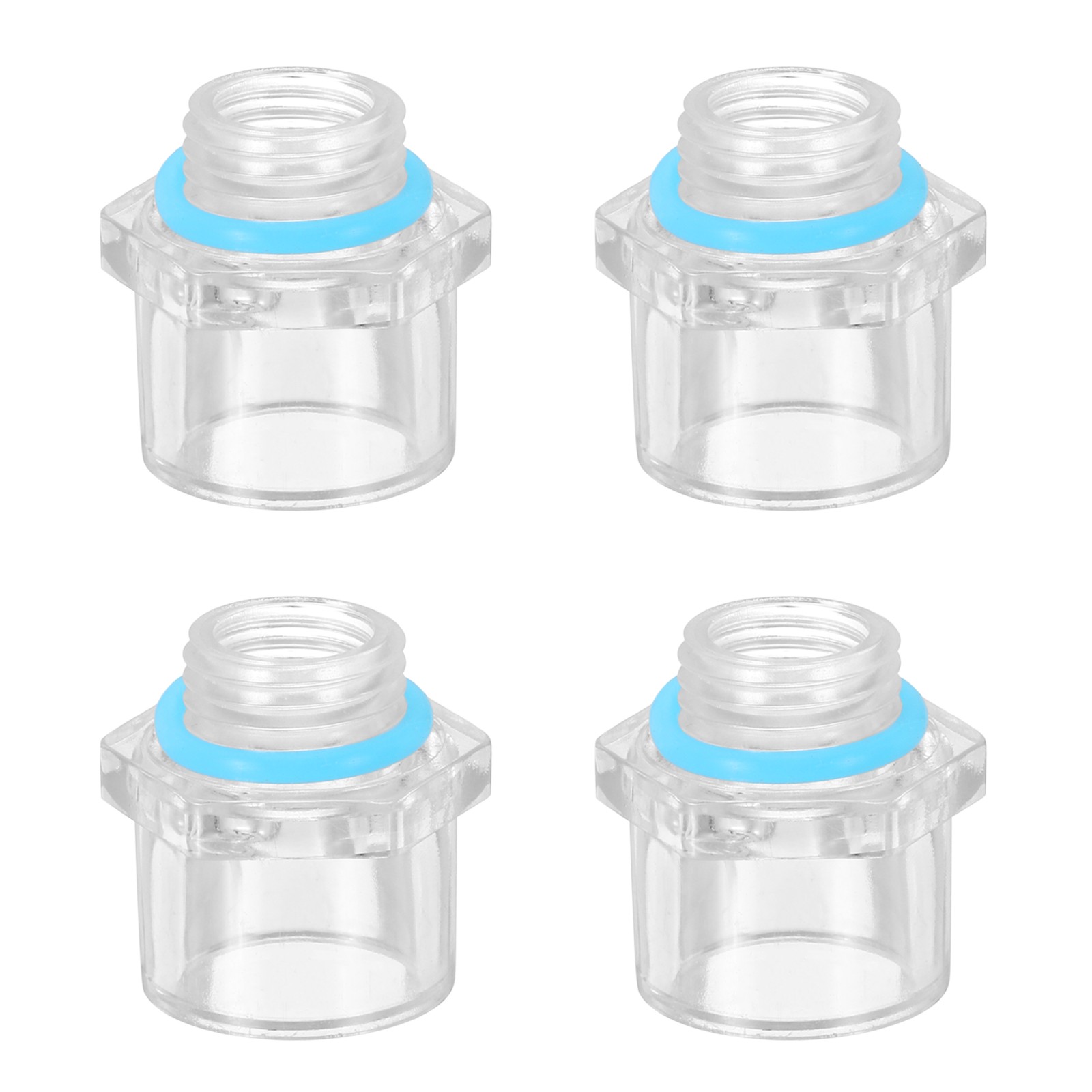 4Pcs Clear Fitting, G1/4 Male Thread to 14mm ID PC Pipe Fitting Adapter