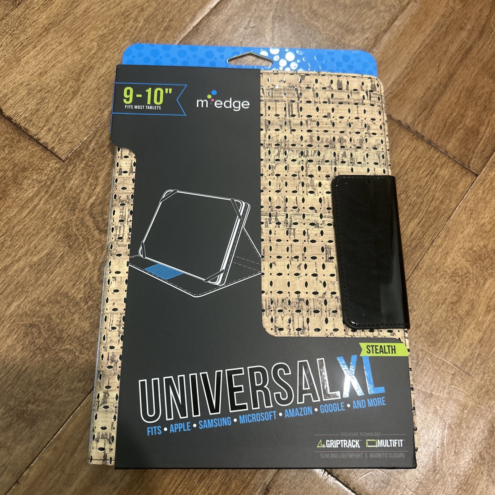M-Edge Universal XL Stealth Tablet Case Fits 9-10" Tablets Tan Cork Black NEW