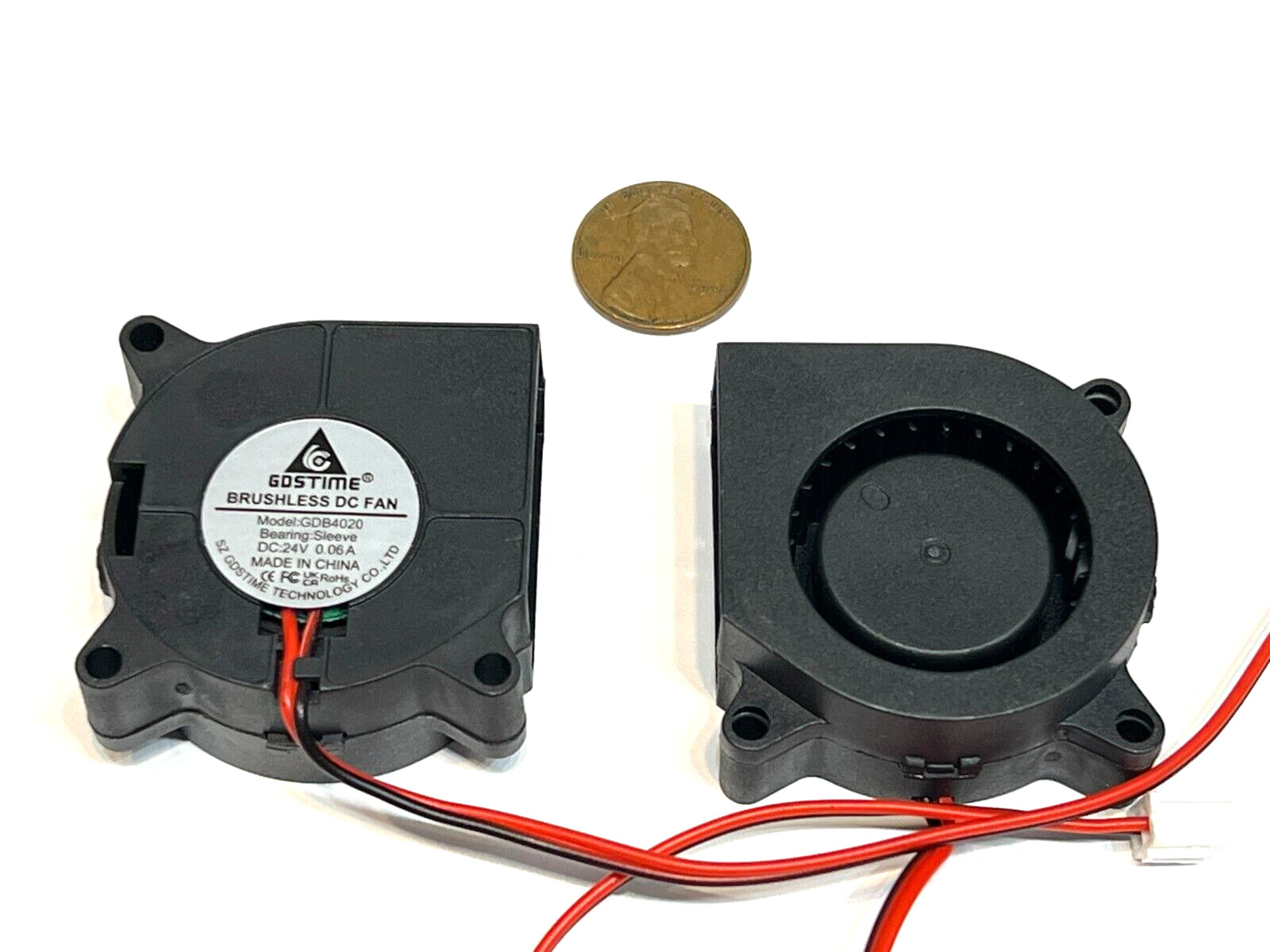 2x 3D Printer 24V 2 Pin DC 40x20mm 4020 Blower Radial Cooling Fan Low Noise E2