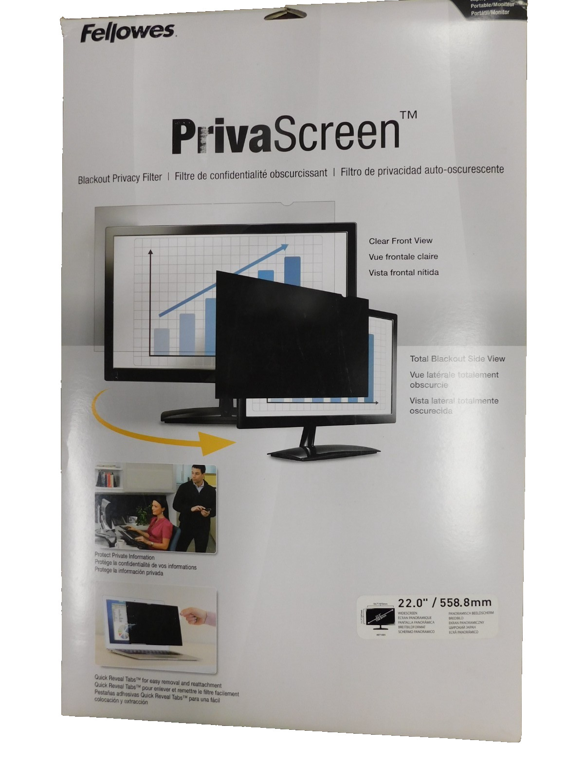 Fellows PrivaScreen 22" Blackout Privacy Filter