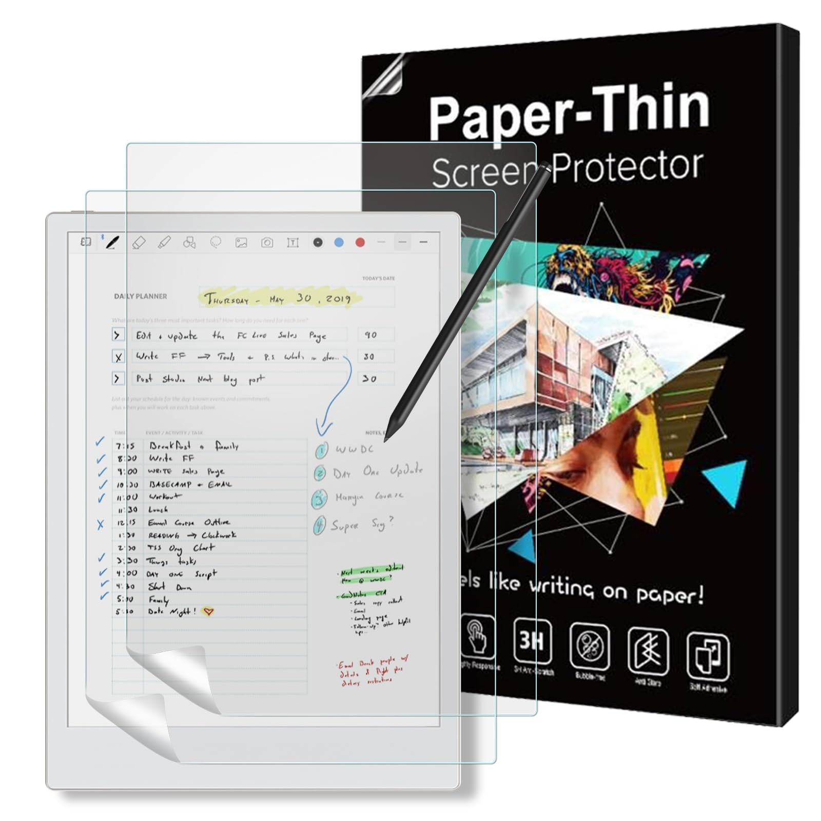2 PCS Matte PET Screen Protector Film Fits Remarkable Paper Pro 11.8 Inch