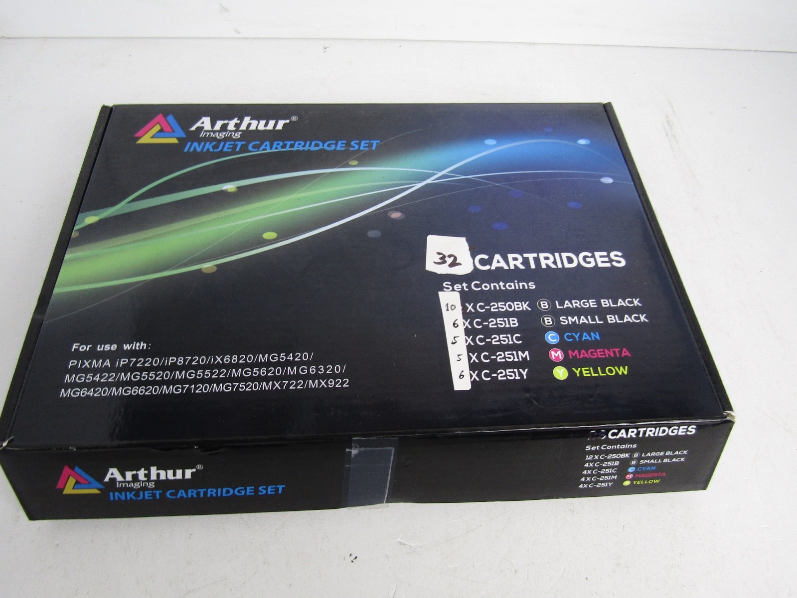 Arthur Imaging Canon Pixma Inkjet Cartridge Set 250 251 (32 Total) Open Box